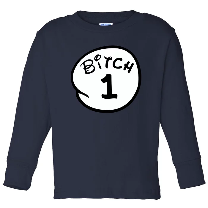 Personalize Bitch 1 2 3 4 5 Custom Number Toddler Long Sleeve Shirt