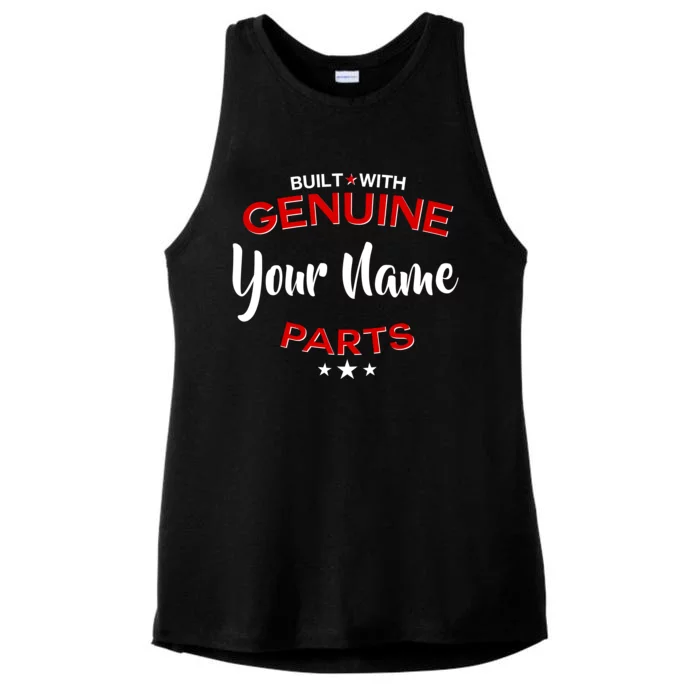 Personalize Built With Genuine Parts Custom Name Ladies Tri-Blend Wicking Tank