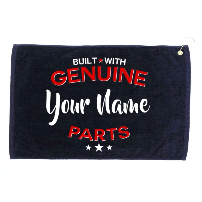 Personalize Built With Genuine Parts Custom Name Grommeted Golf Towel