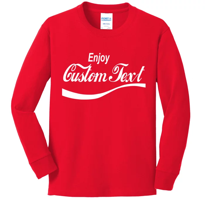 Personalize Enjoy Custom Text Name Spoof Logo Kids Long Sleeve Shirt