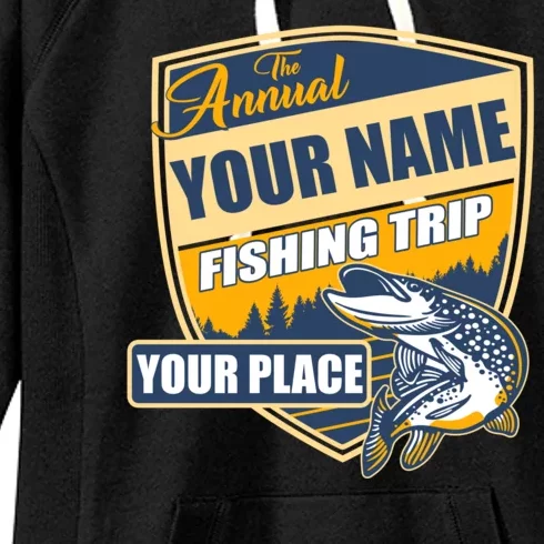 Personalize Fishing Trip Custom Women's Fleece Hoodie