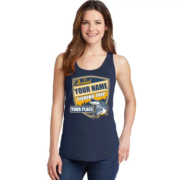 Personalize Fishing Trip Custom Ladies Essential Tank