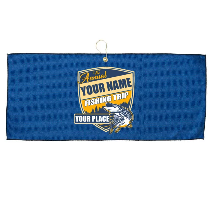 Personalize Fishing Trip Custom Large Microfiber Waffle Golf Towel