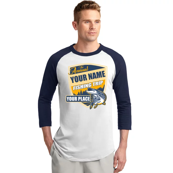 Personalize Fishing Trip Custom Baseball Sleeve Shirt