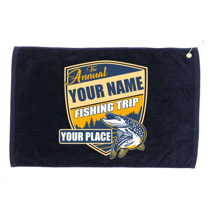 Personalize Fishing Trip Custom Grommeted Golf Towel