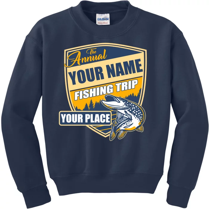 Personalize Fishing Trip Custom Kids Sweatshirt