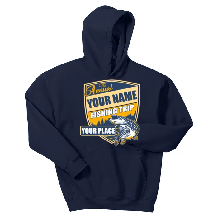 Personalize Fishing Trip Custom Kids Hoodie