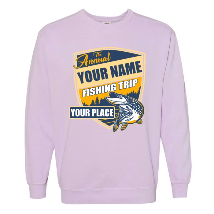 Personalize Fishing Trip Custom Garment-Dyed Sweatshirt