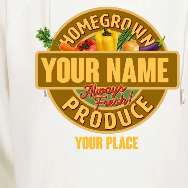 Personalize Home Homegrown Produce Custom Farmer Womens Funnel Neck Pullover Hood