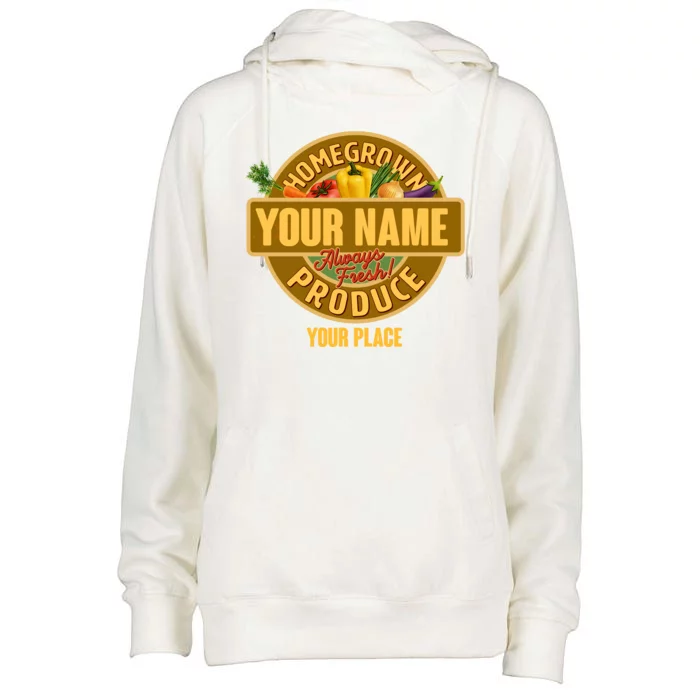 Personalize Home Homegrown Produce Custom Farmer Womens Funnel Neck Pullover Hood