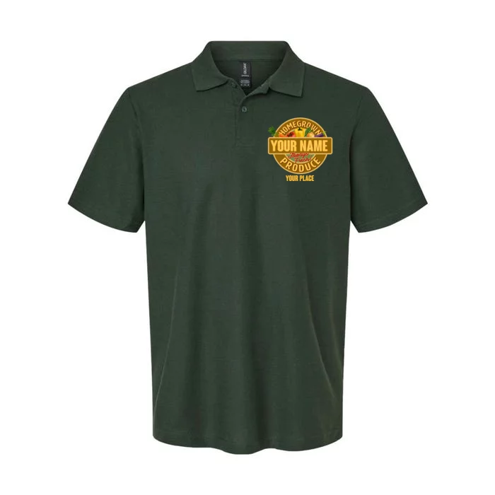 Personalize Home Homegrown Produce Custom Farmer Softstyle Adult Sport Polo