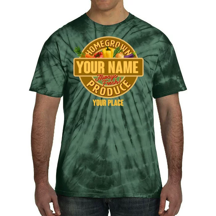 Personalize Home Homegrown Produce Custom Farmer Tie-Dye T-Shirt