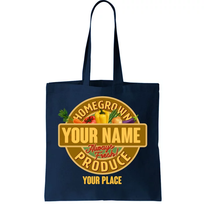 Personalize Home Homegrown Produce Custom Farmer Tote Bag