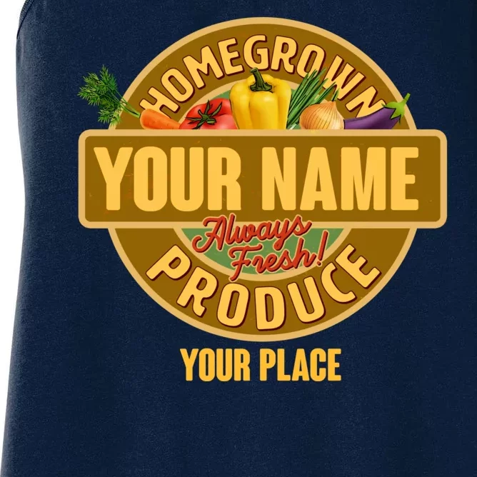 Personalize Home Homegrown Produce Custom Farmer Women's Racerback Tank