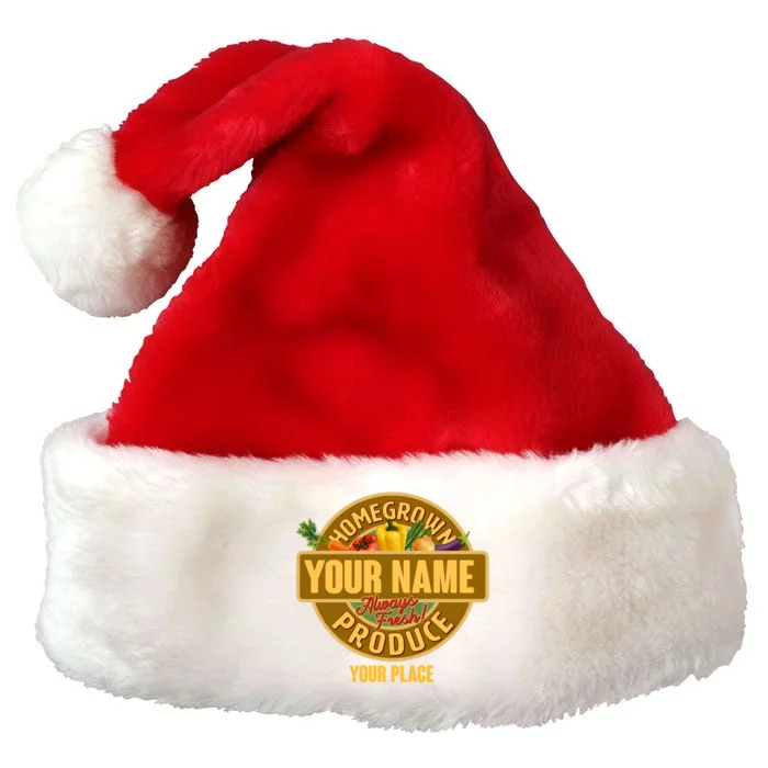 Personalize Home Homegrown Produce Custom Farmer Premium Christmas Santa Hat