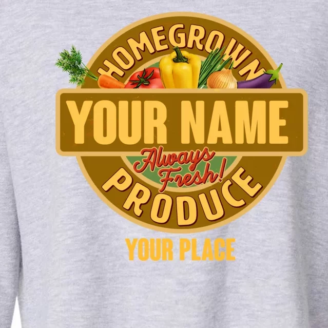 Personalize Home Homegrown Produce Custom Farmer Cropped Pullover Crew