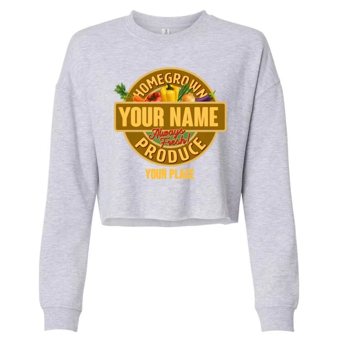 Personalize Home Homegrown Produce Custom Farmer Cropped Pullover Crew