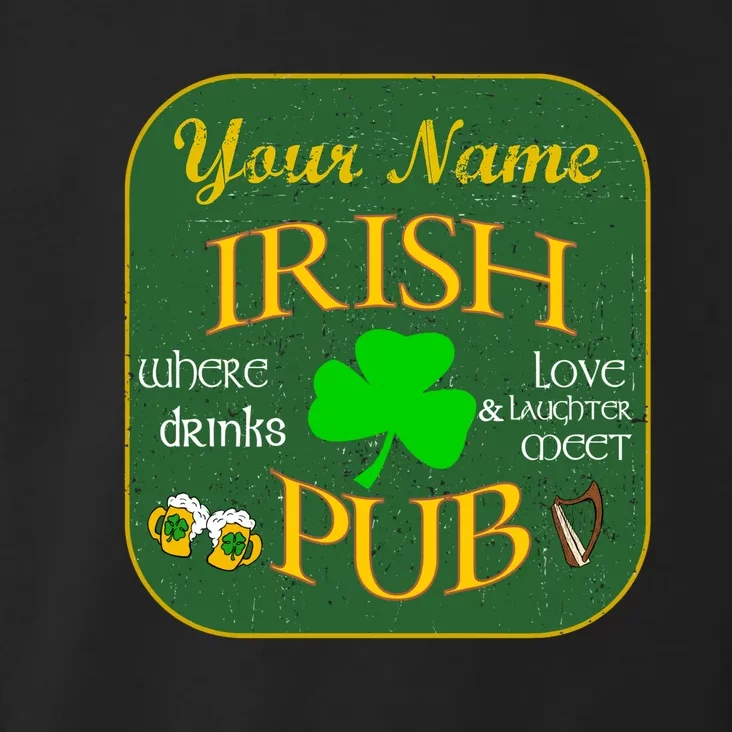 Personalize Irish Pub St Patricks Day Custom Toddler Hoodie