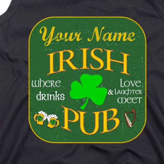 Personalize Irish Pub St Patricks Day Custom Tank Top