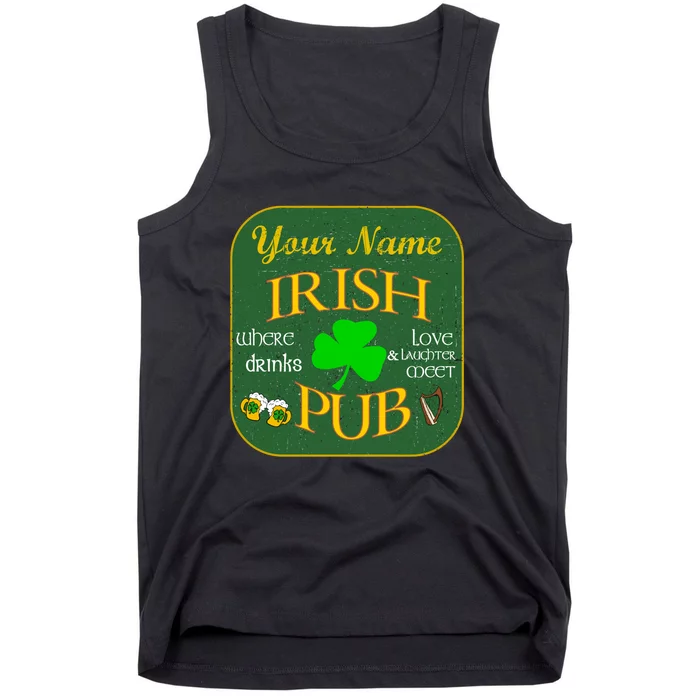 Personalize Irish Pub St Patricks Day Custom Tank Top