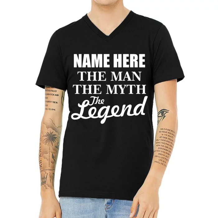 Personalize Name The Man Myth Legend Custom V-Neck T-Shirt