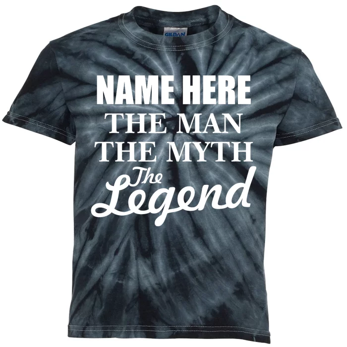 Personalize Name The Man Myth Legend Custom Kids Tie-Dye T-Shirt