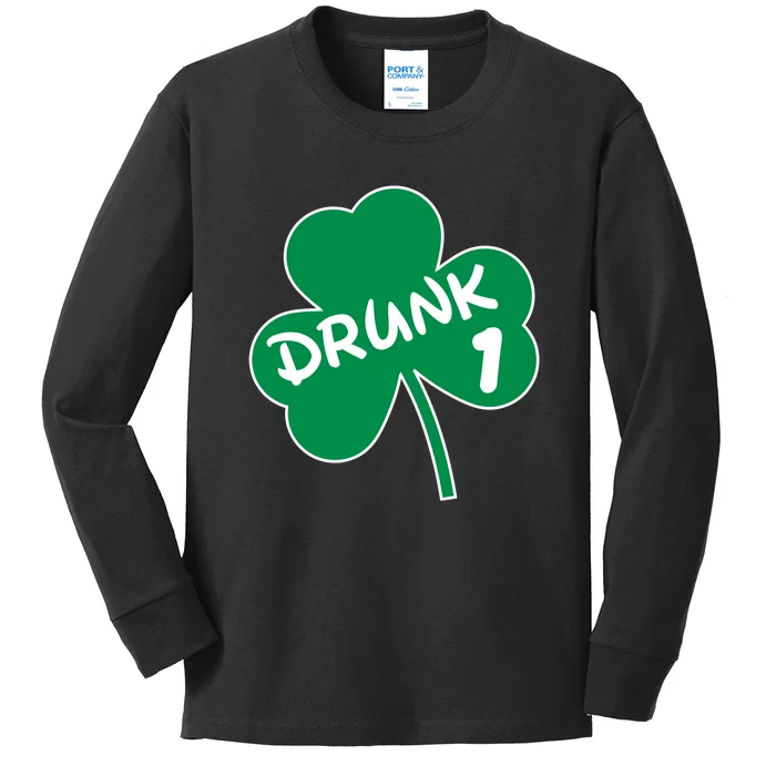 Personalize St Patricks Day Matching Custom Drunk Kids Long Sleeve Shirt