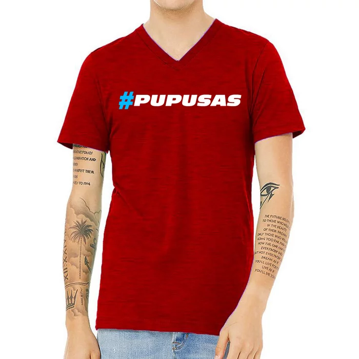 Pupusas El Salvador V-Neck T-Shirt