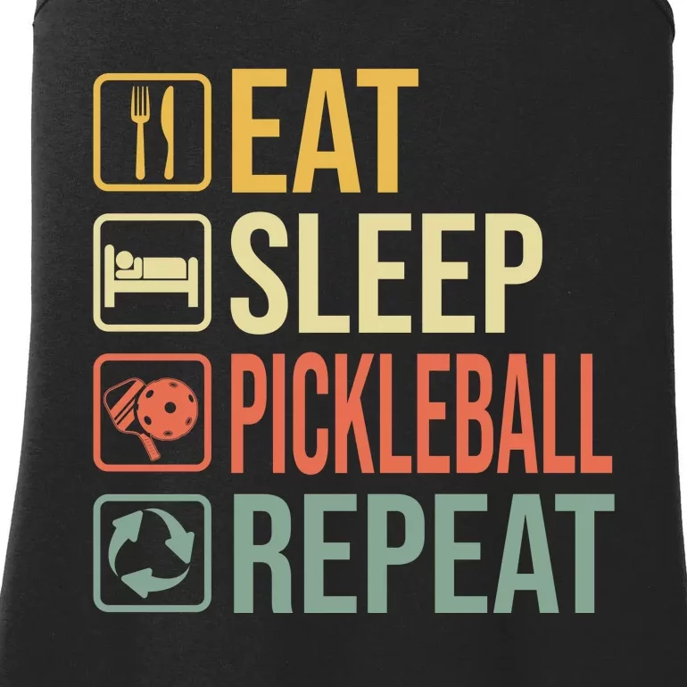 Pickleball Eat Sleep Repeat Ladies Essential Tank