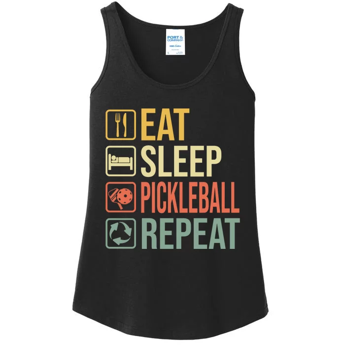 Pickleball Eat Sleep Repeat Ladies Essential Tank