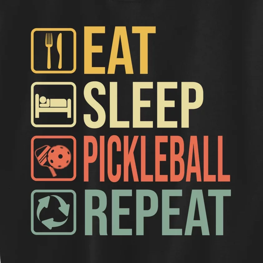 Pickleball Eat Sleep Repeat Kids Sweatshirt