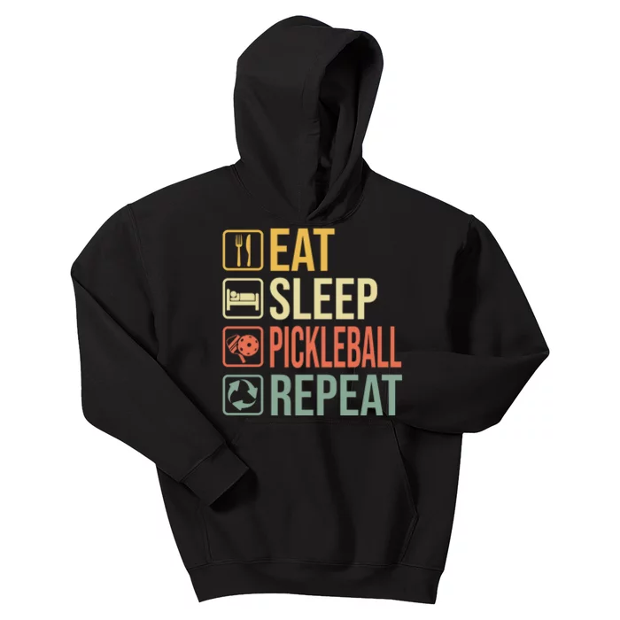 Pickleball Eat Sleep Repeat Kids Hoodie