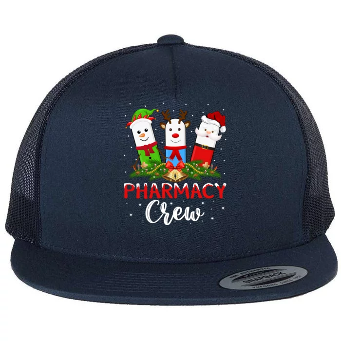 Pharmacist Elf Santa Pills Pharmacy Crew Christmas Gift Flat Bill Trucker Hat