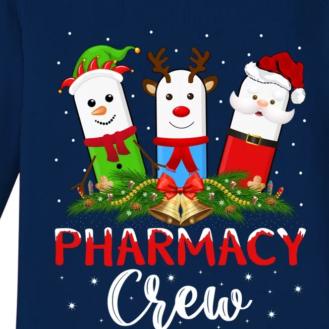 Pharmacist Elf Santa Pills Pharmacy Crew Christmas Gift Baby Long Sleeve Bodysuit