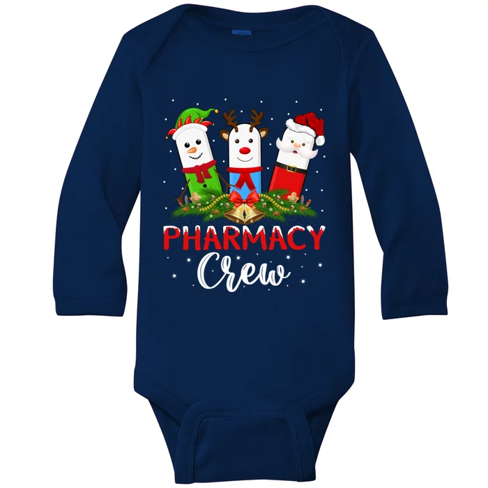 Pharmacist Elf Santa Pills Pharmacy Crew Christmas Gift Baby Long Sleeve Bodysuit