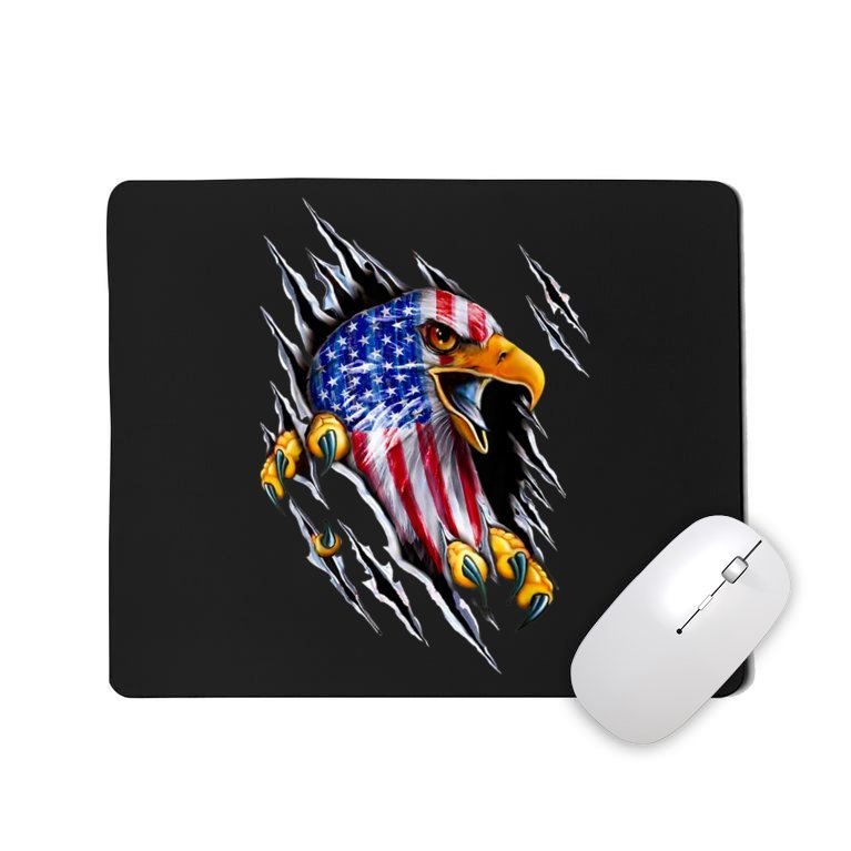 Patriotic Eagle Shirt 4th Of July USA American Flag Mousepad