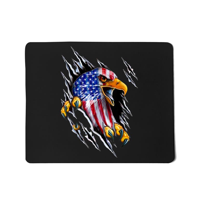 Patriotic Eagle Shirt 4th Of July USA American Flag Mousepad