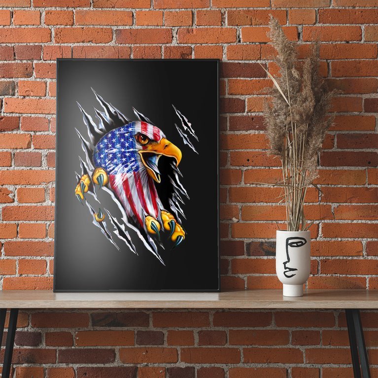 Patriotic Eagle Shirt 4th Of July USA American Flag Poster
