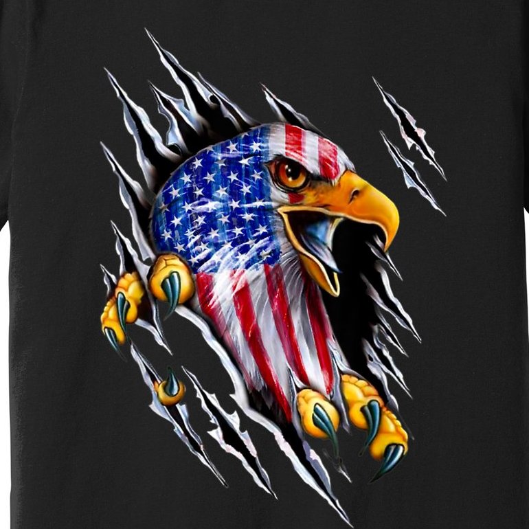 Patriotic Eagle Shirt 4th Of July USA American Flag Premium T-Shirt