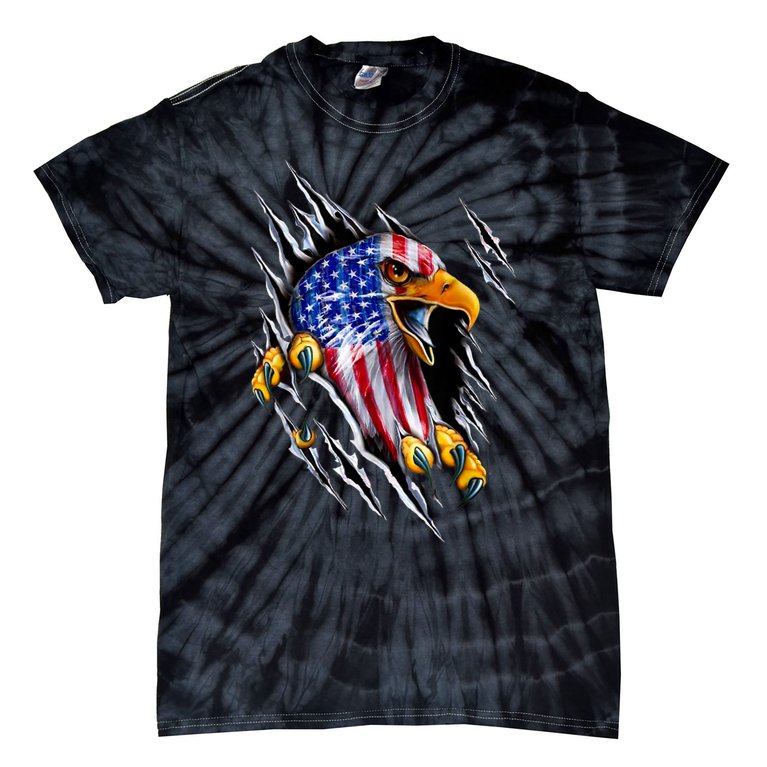 Patriotic Eagle Shirt 4th Of July USA American Flag Tie-Dye T-Shirt