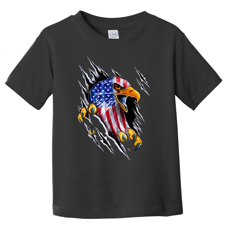 Patriotic Eagle Shirt 4th Of July USA American Flag Toddler T-Shirt