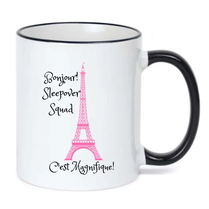 Paris Eiffel Sleepover Slumber Party Squad Gift Black Color Changing Mug