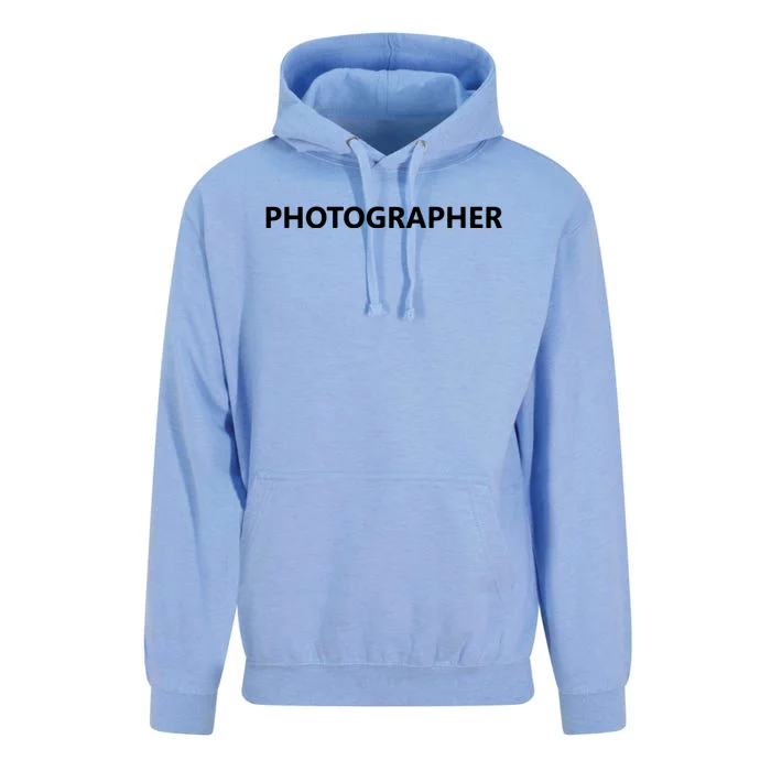 Photographer Event Staff Job Uniform BACK PRINTED Unisex Surf Hoodie