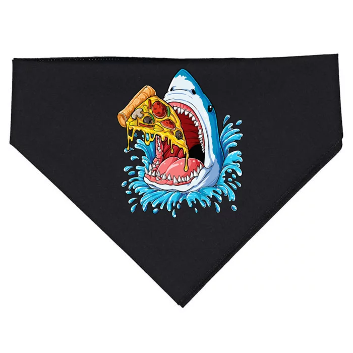 Pizza Eating Shark Food Lovers Jawsome USA-Made Doggie Bandana