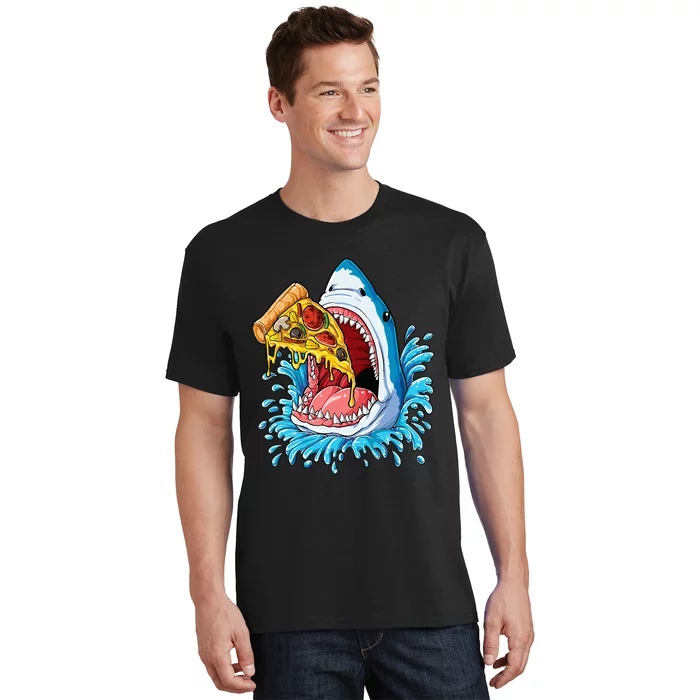 Pizza Eating Shark Food Lovers Jawsome T-Shirt