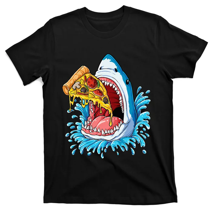 Pizza Eating Shark Food Lovers Jawsome T-Shirt