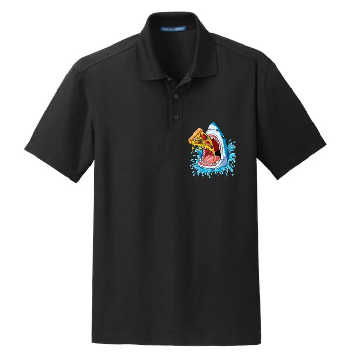 Pizza Eating Shark Food Lovers Jawsome Dry Zone Grid Performance Polo