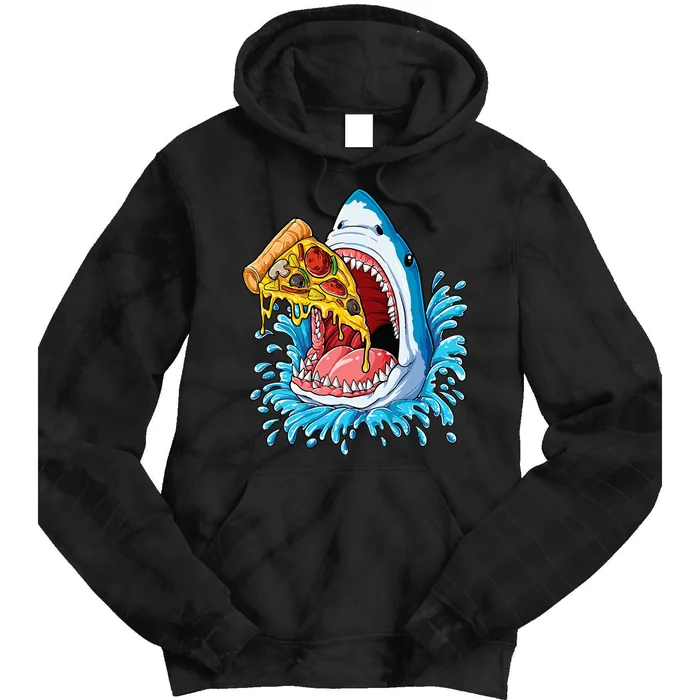 Pizza Eating Shark Food Lovers Jawsome Tie Dye Hoodie