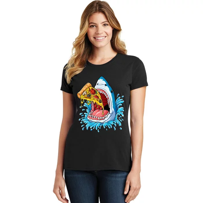 Pizza Eating Shark Food Lovers Jawsome Women's T-Shirt