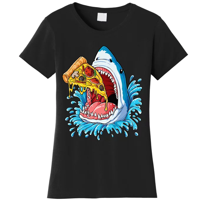 Pizza Eating Shark Food Lovers Jawsome Women's T-Shirt